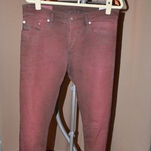 Mens Diesel Jeans in deep red